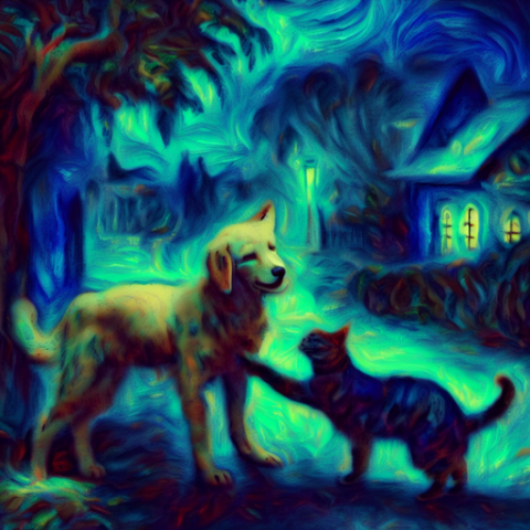 Cão e gato amigo